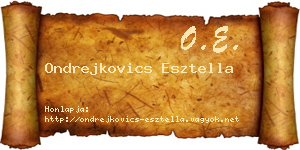 Ondrejkovics Esztella névjegykártya